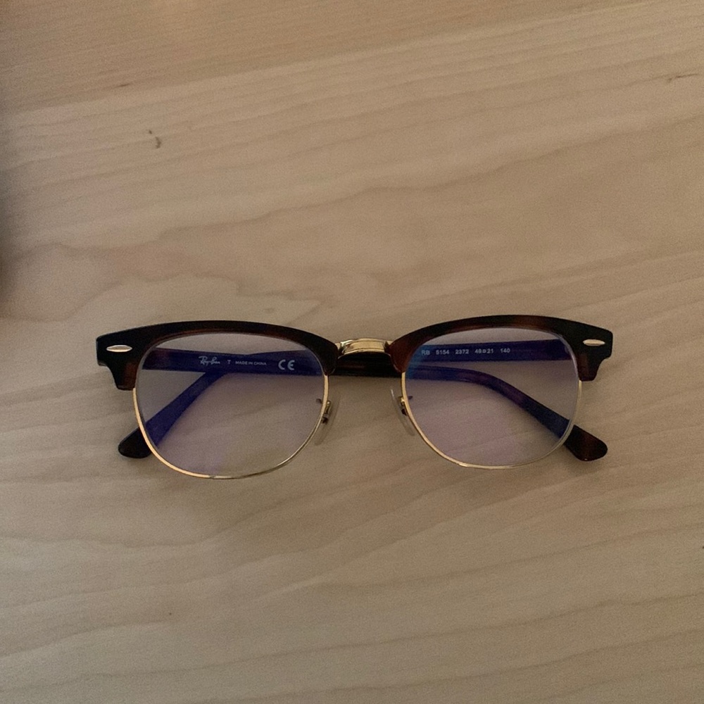 Rayban gold and brown glasses frame